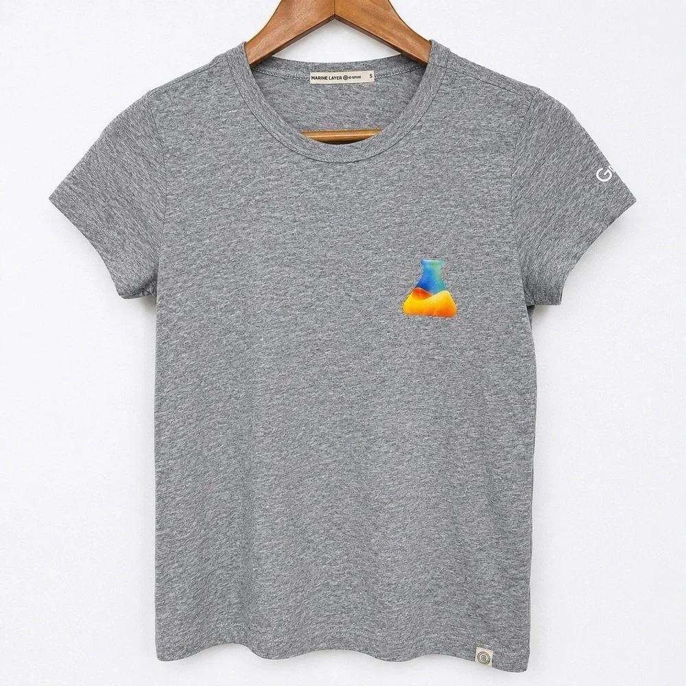 Marine Layer Gray Graphic Crewneck Short Sleeve Tee Size Small Soft